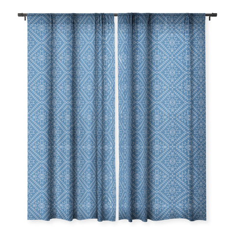 Fimbis NavNa Classic Blue Sheer Window Curtain