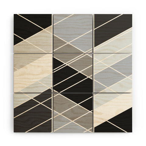 Fimbis Nordic Slant Geometric Wood Wall Mural