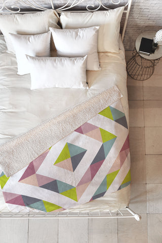 Fimbis Patchwork Spring Fleece Throw Blanket