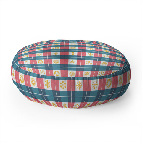 Fimbis Plaid Sun Floor Pillow Round