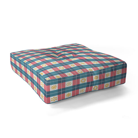 Fimbis Plaid Sun Floor Pillow Square