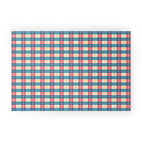Fimbis Plaid Sun Welcome Mat