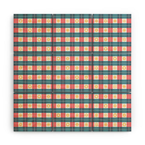 Fimbis Plaid Sun Wood Wall Mural