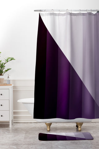 Fimbis Purple Gradient Shower Curtain And Mat