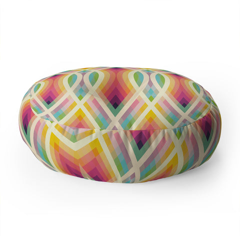 Fimbis Retro Circles Floor Pillow Round