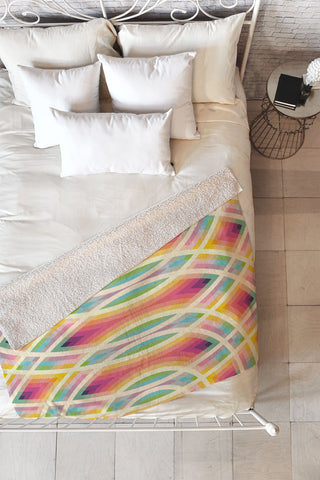 Fimbis Retro Circles Fleece Throw Blanket