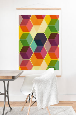 Fimbis Retro Hexagonzo Art Print And Hanger