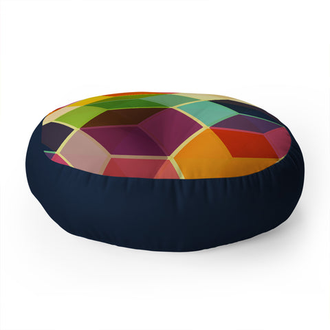Fimbis Retro Hexagonzo Floor Pillow Round
