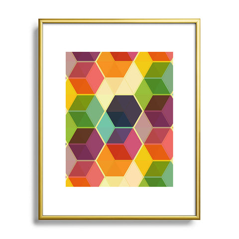 Fimbis Retro Hexagonzo Metal Framed Art Print
