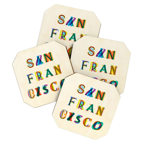 Fimbis San Francisco Typography Coaster Set