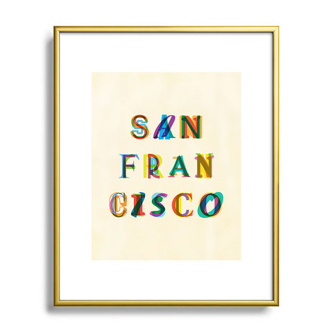 Fimbis San Francisco Typography Metal Framed Art Print