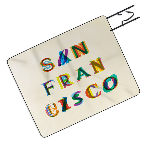 Fimbis San Francisco Typography Picnic Blanket