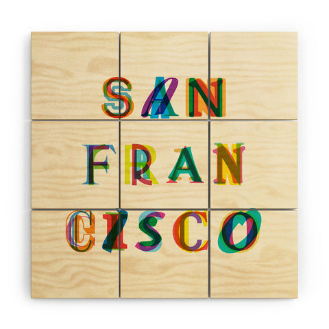 Fimbis San Francisco Typography Wood Wall Mural