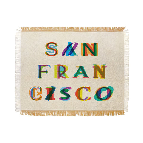 Fimbis San Francisco Typography Throw Blanket