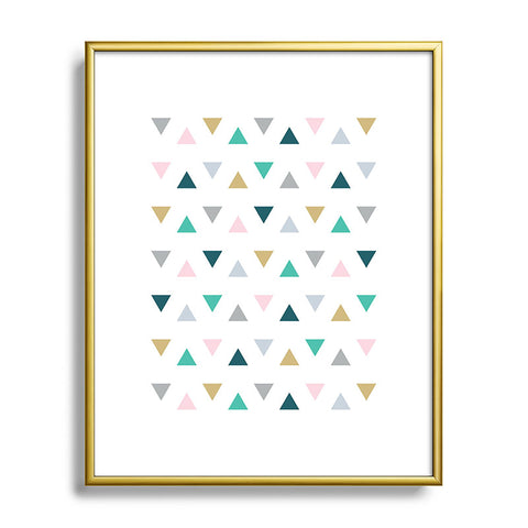 Fimbis Scandi Triangles Metal Framed Art Print