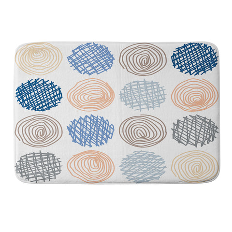 Fimbis Scribble Circles 1 Memory Foam Bath Mat