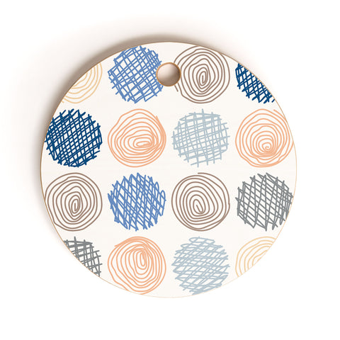 Fimbis Scribble Circles 1 Cutting Board Round
