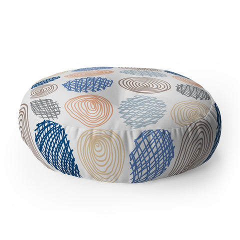 Fimbis Scribble Circles 1 Floor Pillow Round