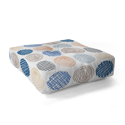 Fimbis Scribble Circles 1 Floor Pillow Square