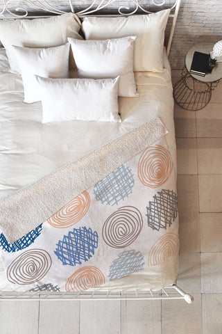 Fimbis Scribble Circles 1 Fleece Throw Blanket