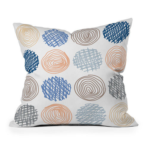 Fimbis Scribble Circles 1 Throw Pillow