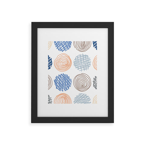Fimbis Scribble Circles 1 Framed Art Print