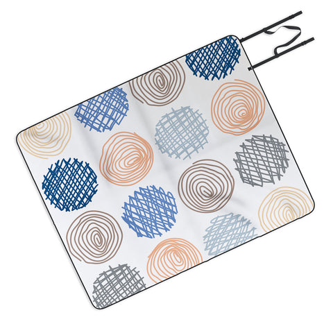 Fimbis Scribble Circles 1 Picnic Blanket