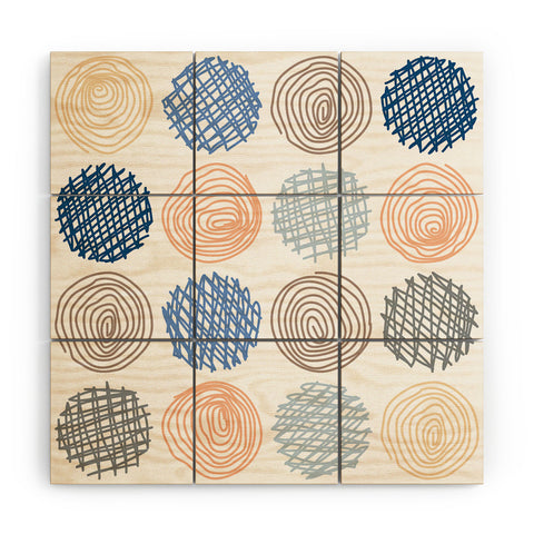 Fimbis Scribble Circles 1 Wood Wall Mural