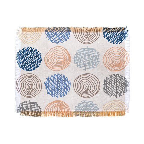Fimbis Scribble Circles 1 Throw Blanket