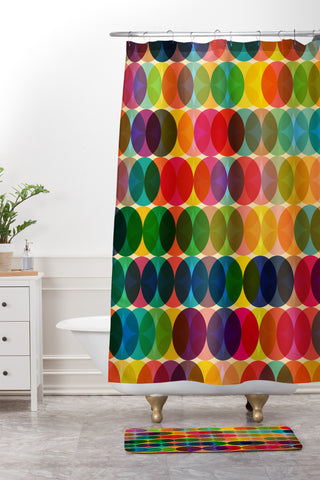 Fimbis Sercuelar Shower Curtain And Mat