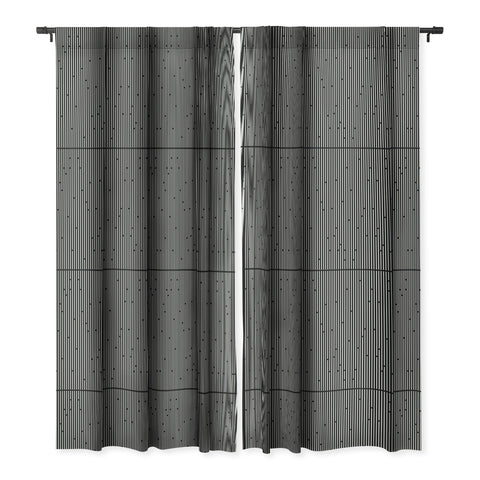 Fimbis Ses Black and White Blackout Window Curtain