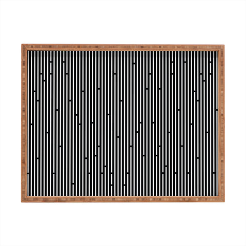 Fimbis Ses Black and White Rectangular Tray