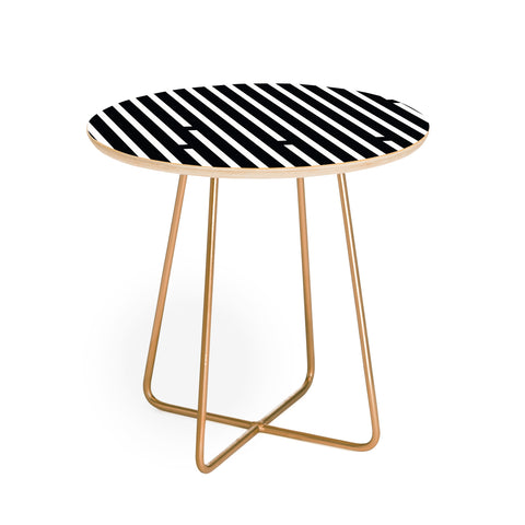 Fimbis Ses Black and White Round Side Table