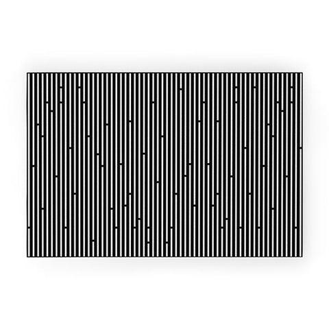 Fimbis Ses Black and White Welcome Mat