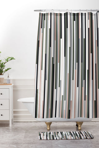 Fimbis Ses Two Shower Curtain And Mat