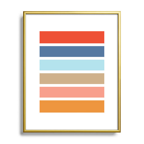 Fimbis Six Stripes Metal Framed Art Print