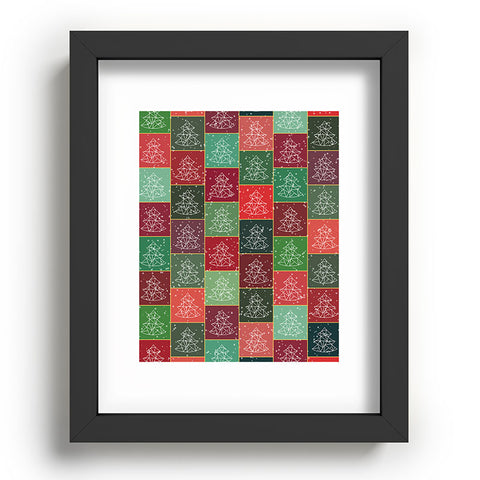 Fimbis Snowy Christmas Tree Pattern Recessed Framing Rectangle