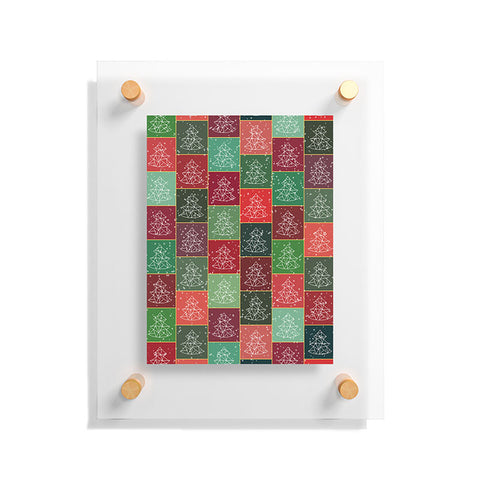 Fimbis Snowy Christmas Tree Pattern Floating Acrylic Print