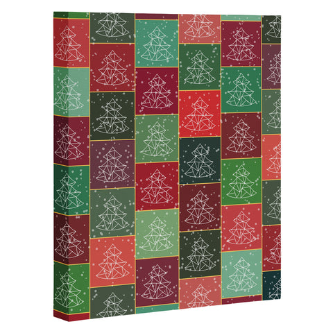Fimbis Snowy Christmas Tree Pattern Art Canvas