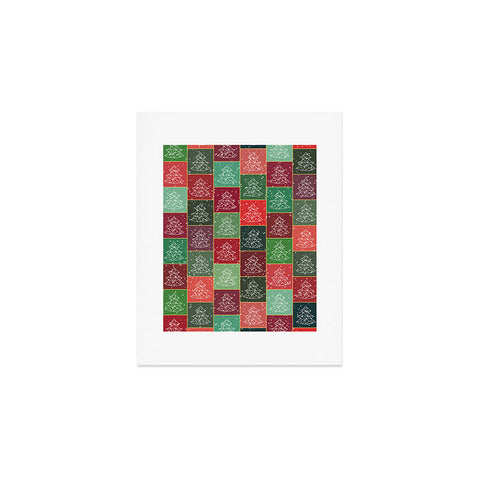 Fimbis Snowy Christmas Tree Pattern Art Print