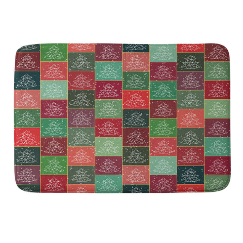 Fimbis Snowy Christmas Tree Pattern Memory Foam Bath Mat