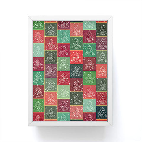 Fimbis Snowy Christmas Tree Pattern Framed Mini Art Print