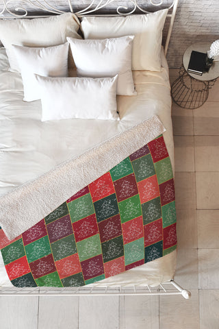 Fimbis Snowy Christmas Tree Pattern Fleece Throw Blanket