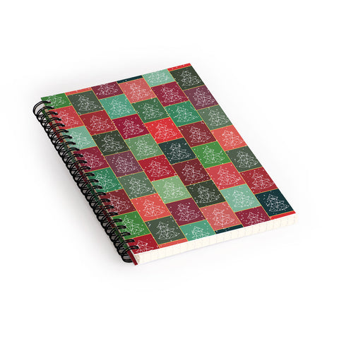 Fimbis Snowy Christmas Tree Pattern Spiral Notebook