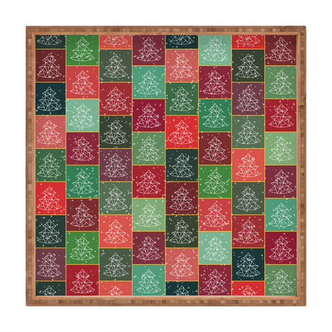Fimbis Snowy Christmas Tree Pattern Square Tray