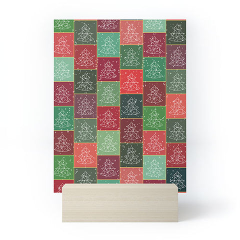 Fimbis Snowy Christmas Tree Pattern Mini Art Print