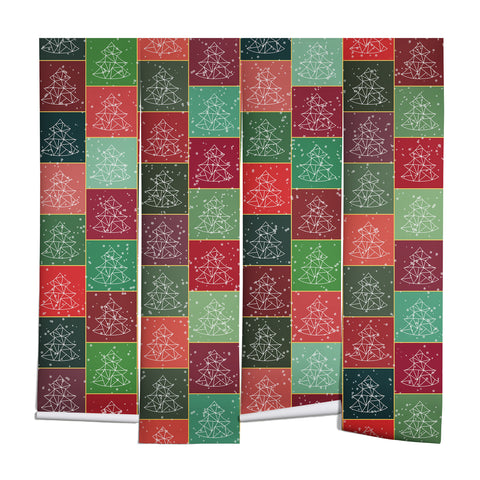 Fimbis Snowy Christmas Tree Pattern Wall Mural