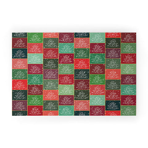 Fimbis Snowy Christmas Tree Pattern Welcome Mat