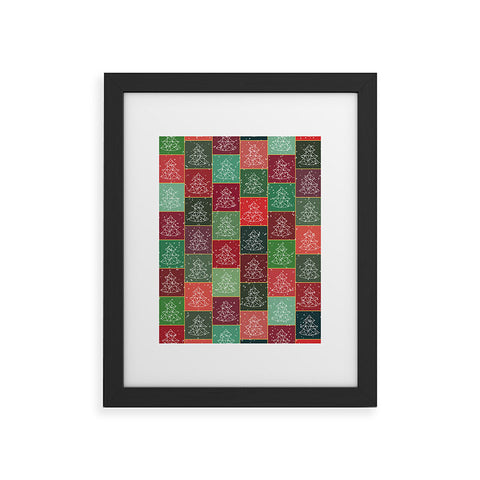 Fimbis Snowy Christmas Tree Pattern Framed Art Print