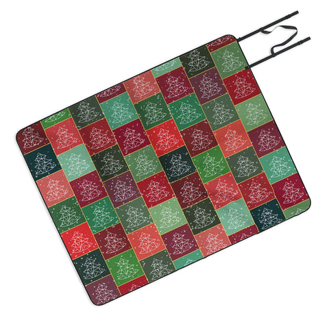 Fimbis Snowy Christmas Tree Pattern Picnic Blanket